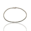 Bracciale Oro Bianco Oro 18 carati Tennis A Terzine Zirconi Neri cm. 18,5