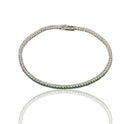 Bracciale Oro Bianco Oro 18 carati Tennis Zirconi Verdi