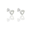 ORECCHINI DONNA SAGOMA CUORE PAVE'
