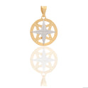 Ciondoli Oro Giallo Oro Bianco Oro 18 carati Rosa dei venti traforata Solo Oro 2cm x 1,5cm