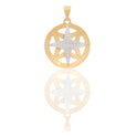Ciondoli Oro Giallo Oro Bianco Oro 18 carati Rosa dei venti traforata Solo Oro 2,5cm x 1,9cm