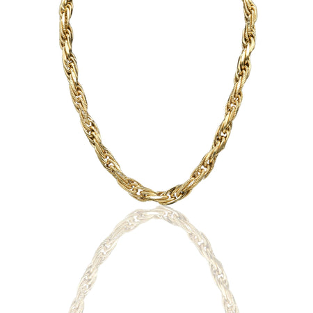 Collana Oro Giallo Oro 18 carati Catena Maglia Intrecciata Solo Oro