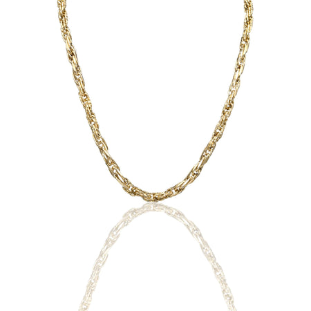 Collana Oro Giallo Oro 18 carati Catena Maglia Intrecciata Solo Oro
