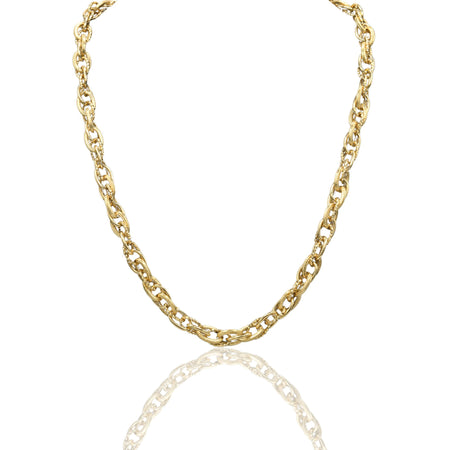 Collana Oro Giallo Oro 18 carati Catena Maglia Intrecciata Solo Oro