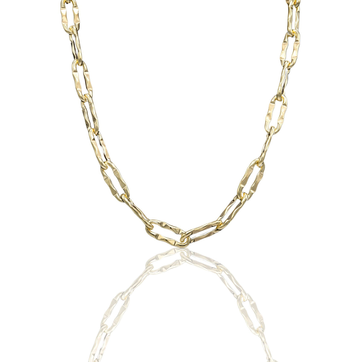 Collana Oro Giallo Oro 18 carati Catena Maglia Allungata  Solo Oro cm.45