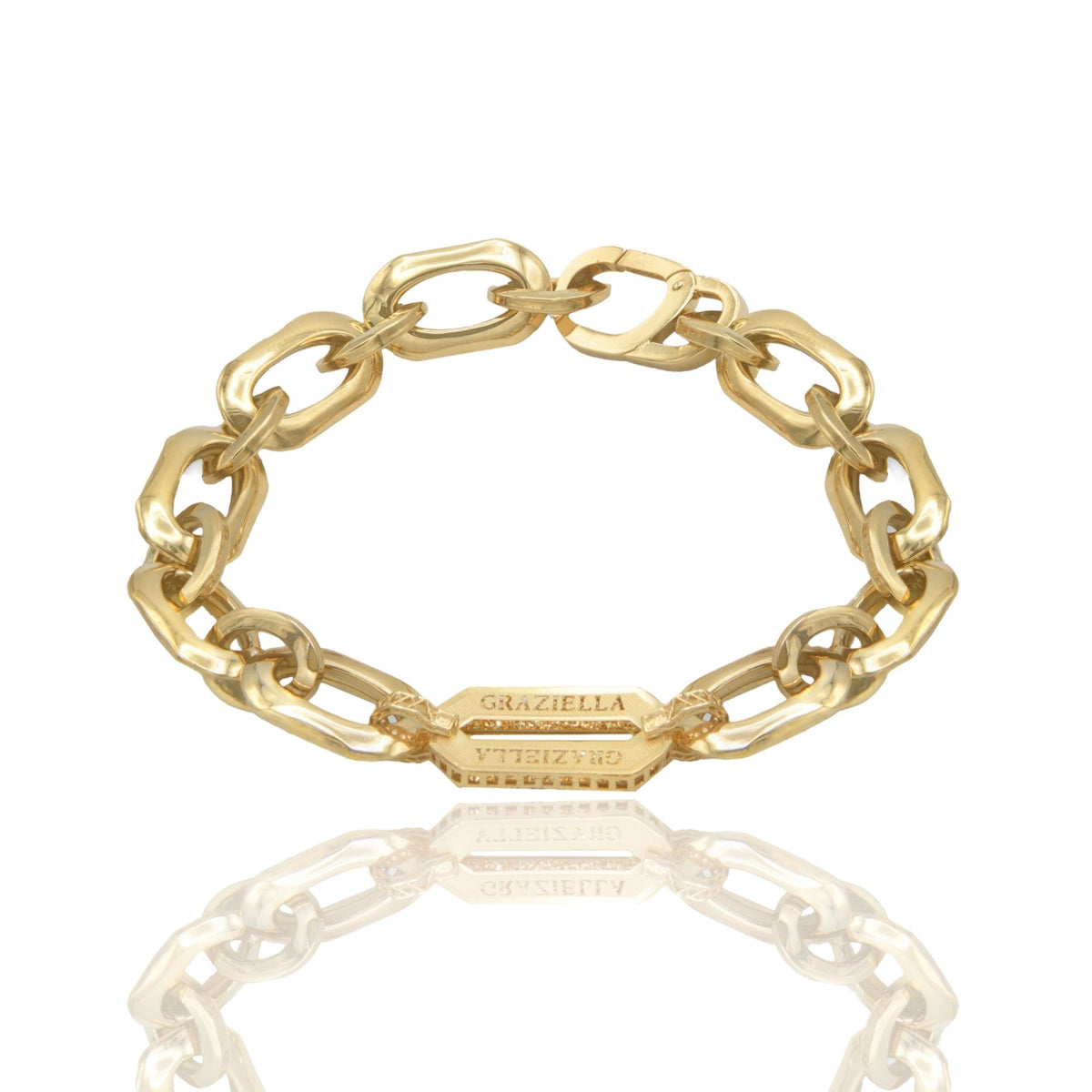 Bracciale Oro Giallo Oro 18 carati Maglia Catena Ovale    Solo Oro