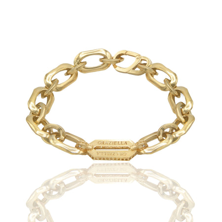 Bracciale Oro Giallo Oro 18 carati Maglia Catena Ovale    Solo Oro