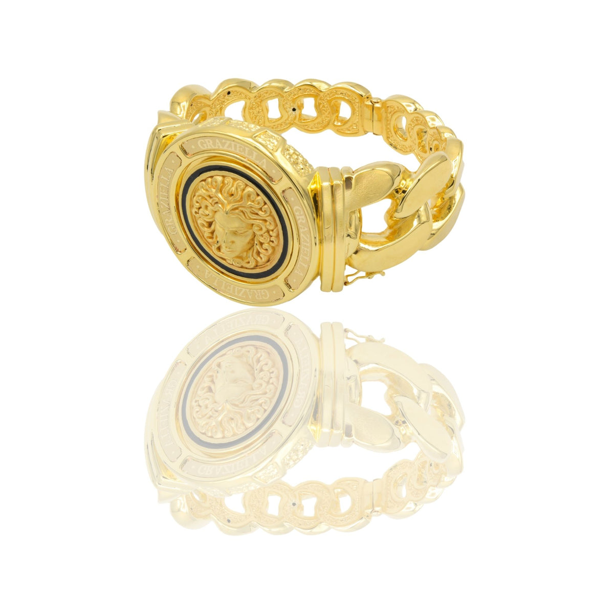 BRACCIALE GROUMETTE RIGIDA CON VOLTO MEDUSA