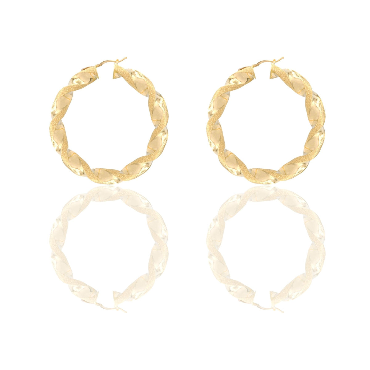 Orecchini Oro Giallo Oro 18 carati Cerchi Torchon   Solo Oro Spessore mm. 8 diametro interno  cm.6,00
