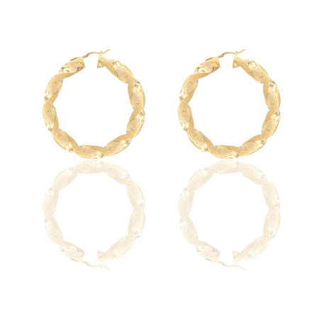 Orecchini Oro Giallo Oro 18 carati Cerchi Torchon   Solo Oro Spessore mm. 8 diametro interno  cm.6,00