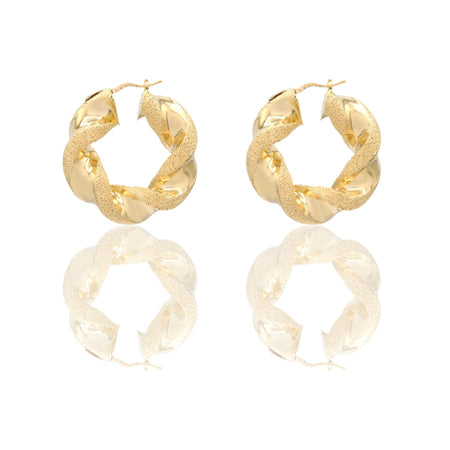 Orecchini Oro Giallo Oro 18 carati Cerchi Torchon   Solo Oro Spessore mm.12 diametro interno  cm.4