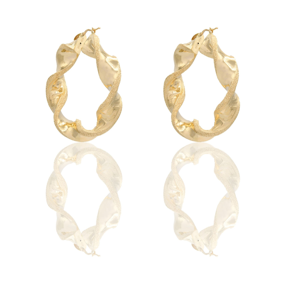 ORECCHINI DONNA CERCHI TORCHON CON GRECA