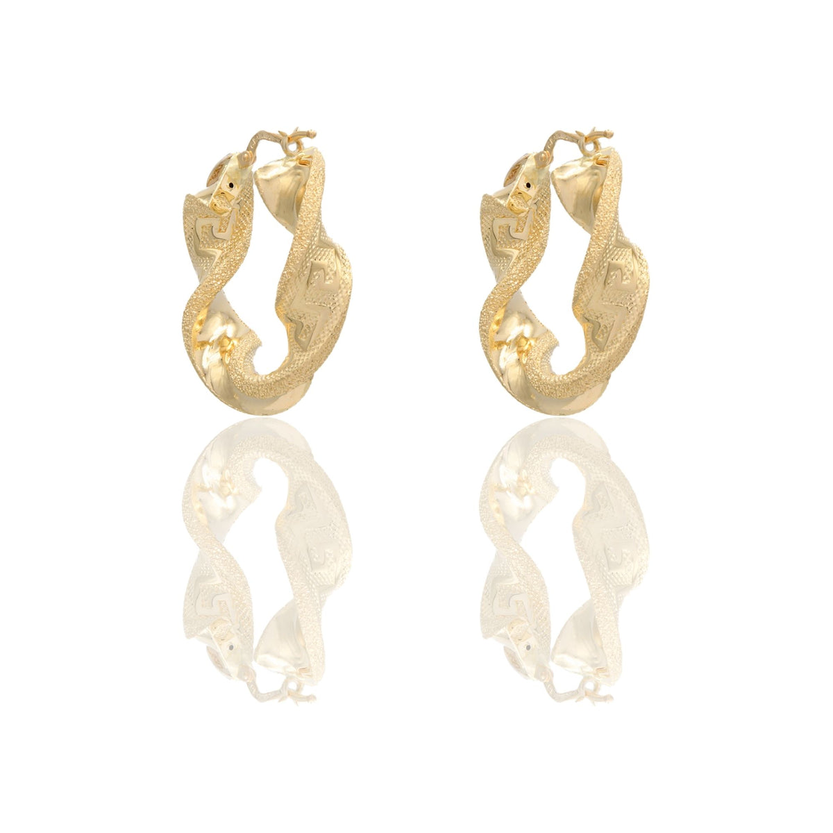 ORECCHINI DONNA CERCHI TORCHON CON GRECA