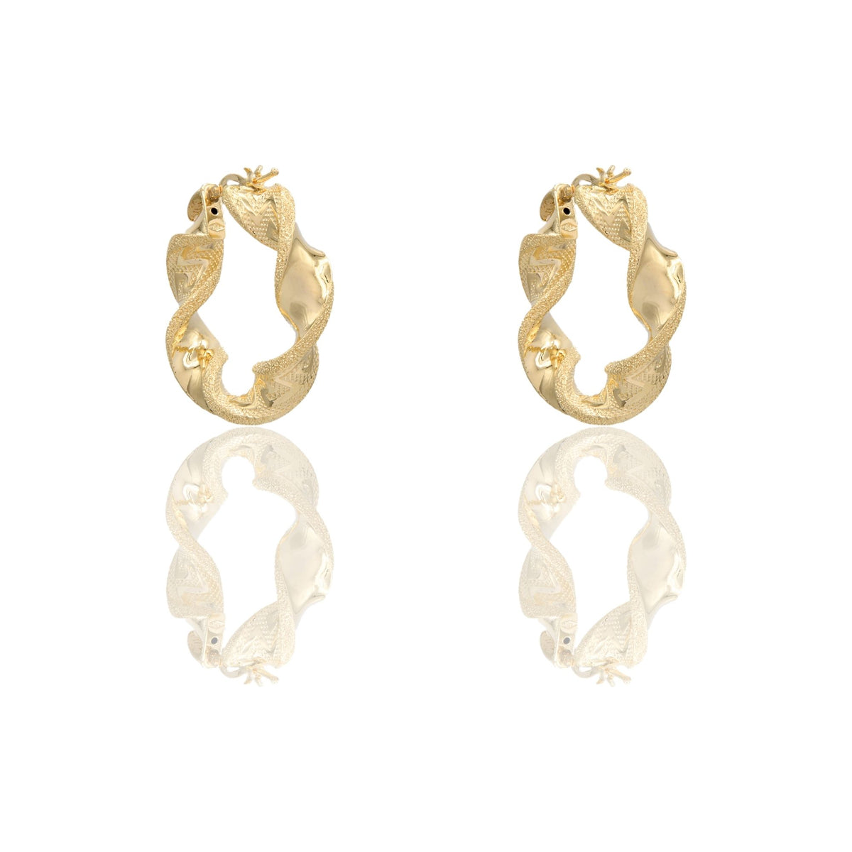 ORECCHINI DONNA CERCHI TORCHON CON GRECA