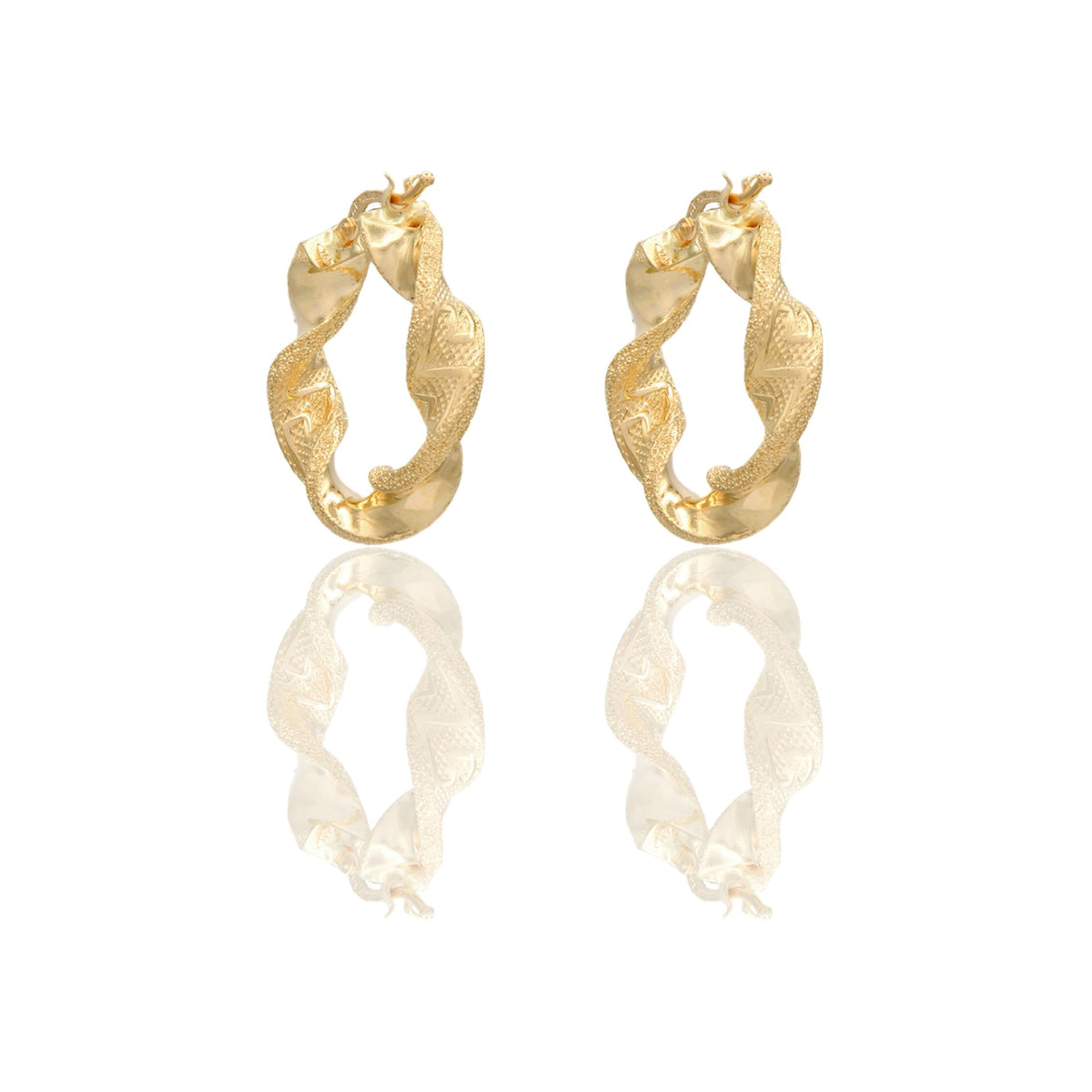 ORECCHINI DONNA CERCHI TORCHON CON GRECA
