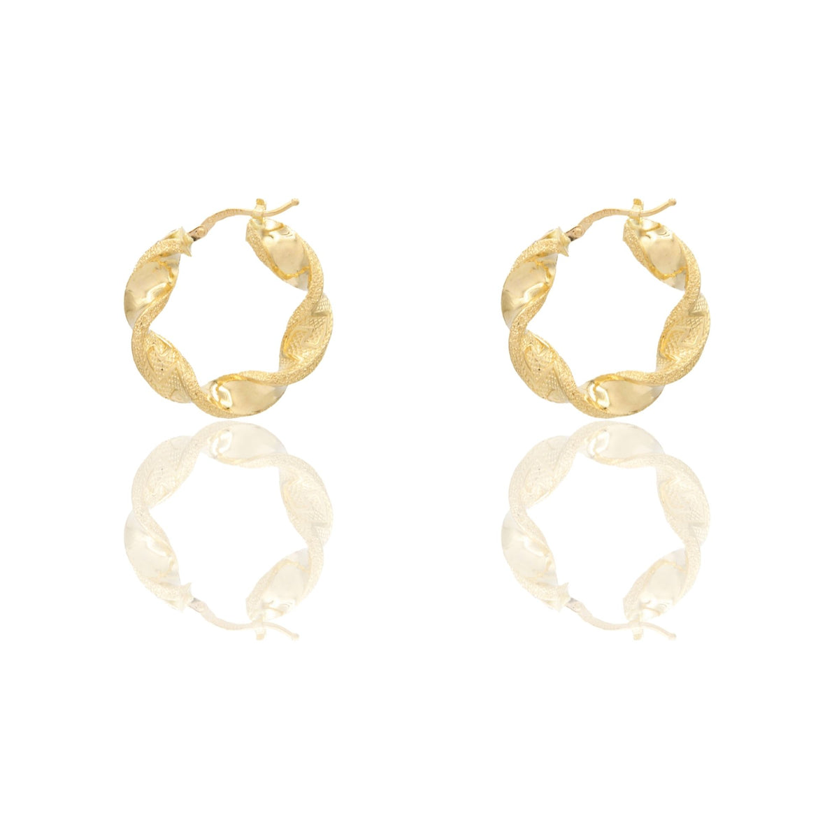 Orecchini Oro Giallo Oro 18 carati Cerchi Torchon Con Greca Solo Oro Spessore mm. 6 diametro interno  cm.2,5