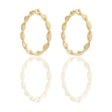 ORECCHINI DONNA CERCHI TORCHON CON GRECA