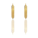 Orecchini Oro Giallo Oro Bianco Oro 18 carati Cerchi Greca Piramide Solo Oro Spessore mm.6 diametro interno  cm.3,5