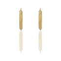 Orecchini Oro Giallo Oro Bianco Oro 18 carati Cerchi Greca Piramide Solo Oro Spessore mm.6 diametro interno  cm.4,5
