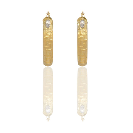 Orecchini Oro Giallo Oro Bianco Oro 18 carati Cerchi Bombati Solo Oro Spessore mm.6 diametro interno  cm.3