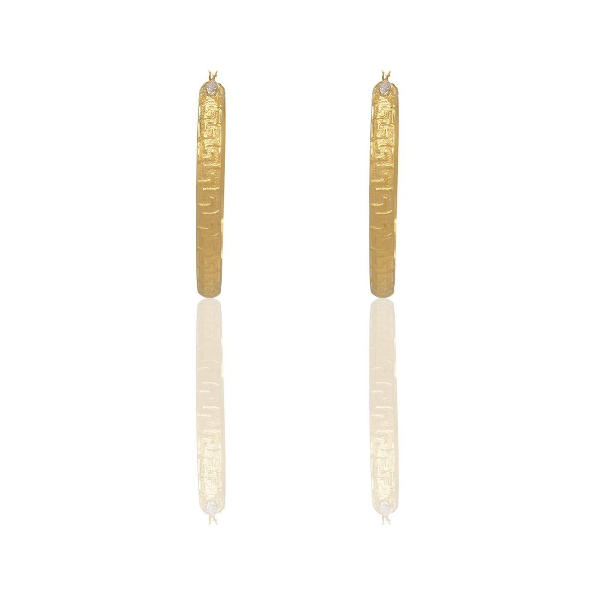 Orecchini Oro Giallo Oro Bianco Oro 18 carati Cerchi Bombati Solo Oro Spessore mm.6 diametro interno  cm.5