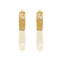Orecchini Oro Giallo Oro Bianco Oro 18 carati Cerchi Squadrati  Solo Oro Spessore mm.6 diametro interno  cm.2,5