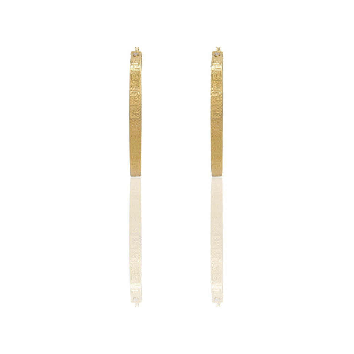 Orecchini Oro Giallo Oro Bianco Oro 18 carati Cerchi Squadrati  Solo Oro Spessore mm.6 diametro interno  cm.6,5
