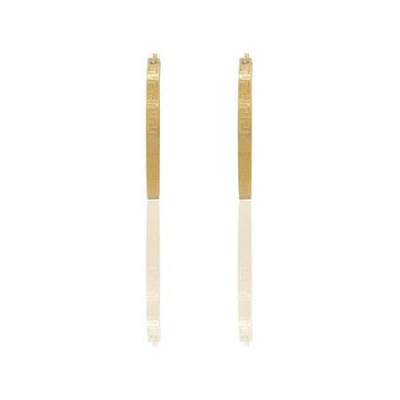 Orecchini Oro Giallo Oro Bianco Oro 18 carati Cerchi Squadrati  Solo Oro Spessore mm.6 diametro interno  cm.6,5