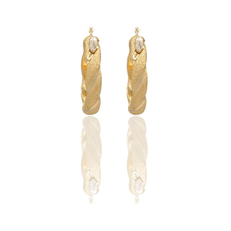 Orecchini Oro Giallo Oro Bianco Oro 18 carati Cerchi Squadrati  Solo Oro Spessore mm.6 diametro interno  cm.3