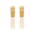 Orecchini Oro Giallo Oro 18 carati Cerchi Greca Intrecciati Solo Oro Spessore mm. 8 diametro interno  cm.2