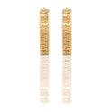 Orecchini Oro Giallo Oro 18 carati Cerchi Greca Intrecciati Solo Oro Spessore mm. 8 diametro interno  cm.4