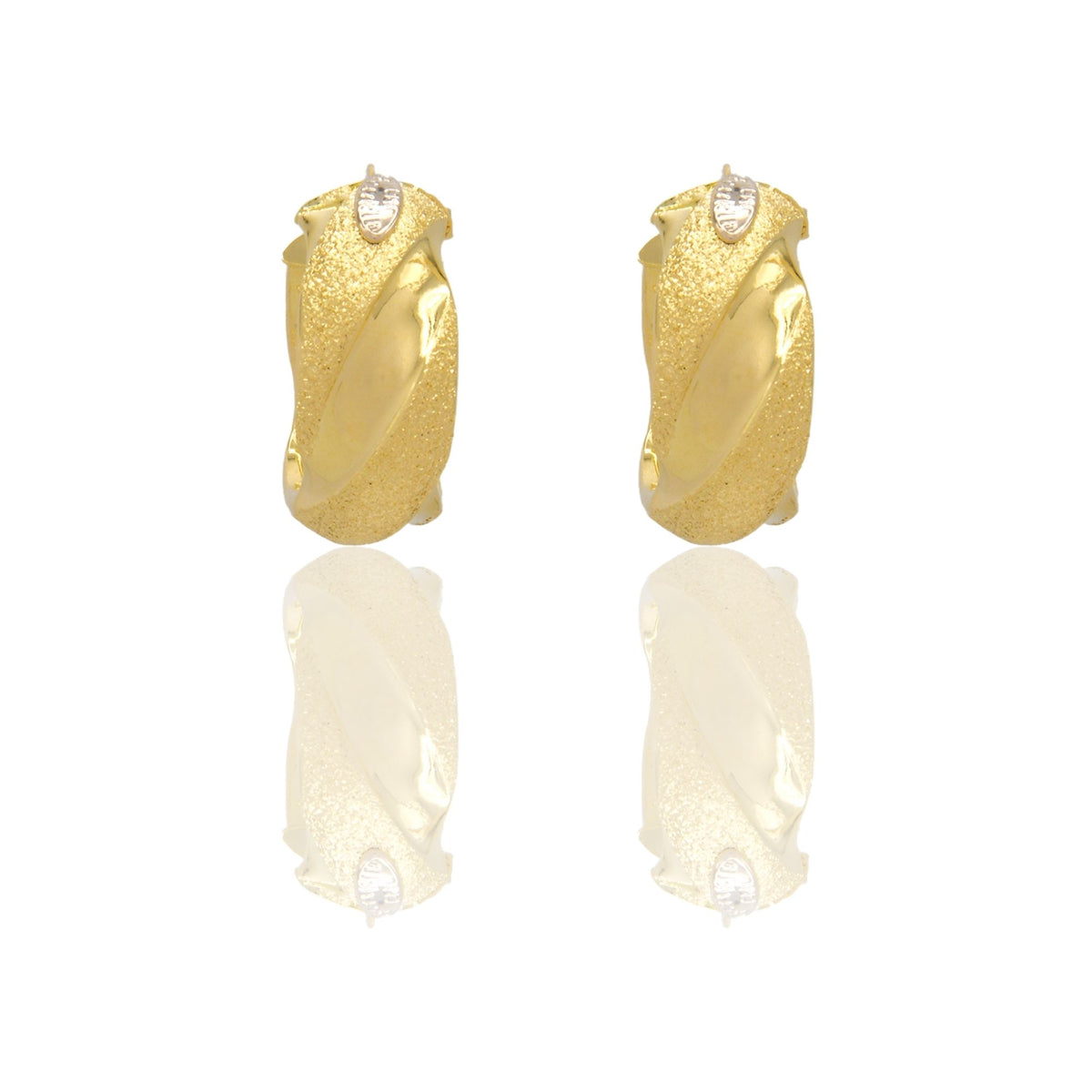 Orecchini Oro Giallo Oro Bianco Oro 18 carati Cerchi Incavati  Solo Oro Spessore mm. 10 diametro interno  cm.4.5