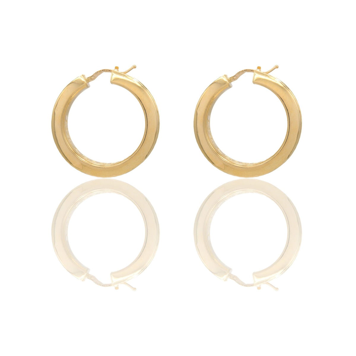Orecchini Oro Giallo Oro 18 carati Cerchi Scavati  Solo Oro Spessore mm. 7 diametro interno  cm.3