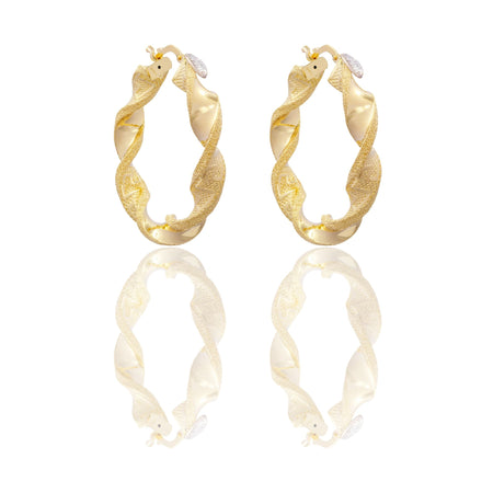 ORECCHINI DONNA CERCHI TORCHON CON GRECA