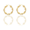 Orecchini Oro Giallo Oro 18 carati Cerchi Torchon Con Greca Solo Oro Spessore mm. 6 diametro interno  cm.3