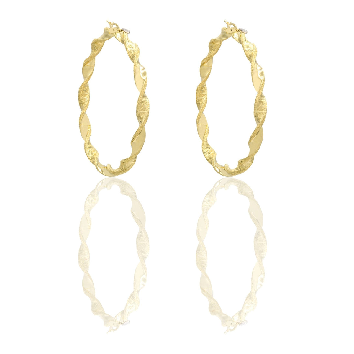 ORECCHINI DONNA CERCHI TORCHON CON GRECA