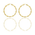 Orecchini Oro Giallo Oro 18 carati Cerchi Torchon Con Greca Solo Oro Spessore mm. 8 diametro interno  cm.4