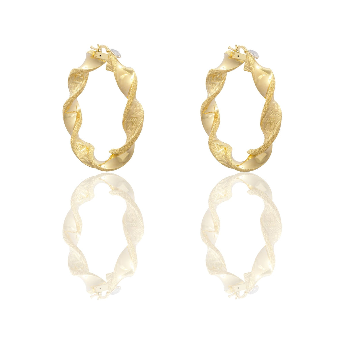 ORECCHINI DONNA CERCHI TORCHON CON GRECA