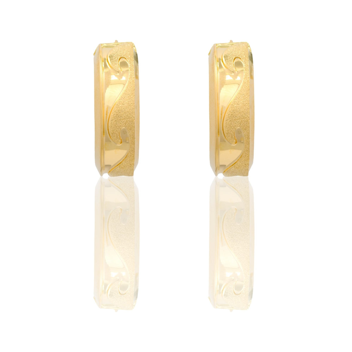 Orecchini Oro Giallo Oro 18 carati  Cerchi Con Onde  Solo Oro Spessore mm.10 diametro interno  cm.2,5  