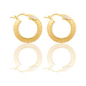Orecchini Oro Giallo Oro 18 carati Cerchi Greca Piramide  Solo Oro Spessore mm.6 diametro interno  cm.1,5