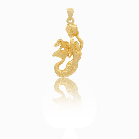 Ciondolo Oro Giallo Oro 18 carati Sirena Elettroformata  Solo Oro