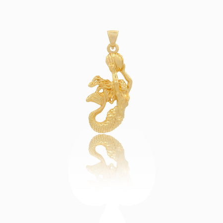 Ciondolo Oro Giallo Oro 18 carati  Sirena Elettroformata Solo Oro