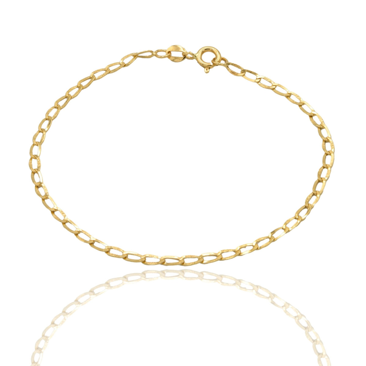 Bracciale Oro Giallo Oro 18 carati  Catena Maglia Anelli Solo Oro