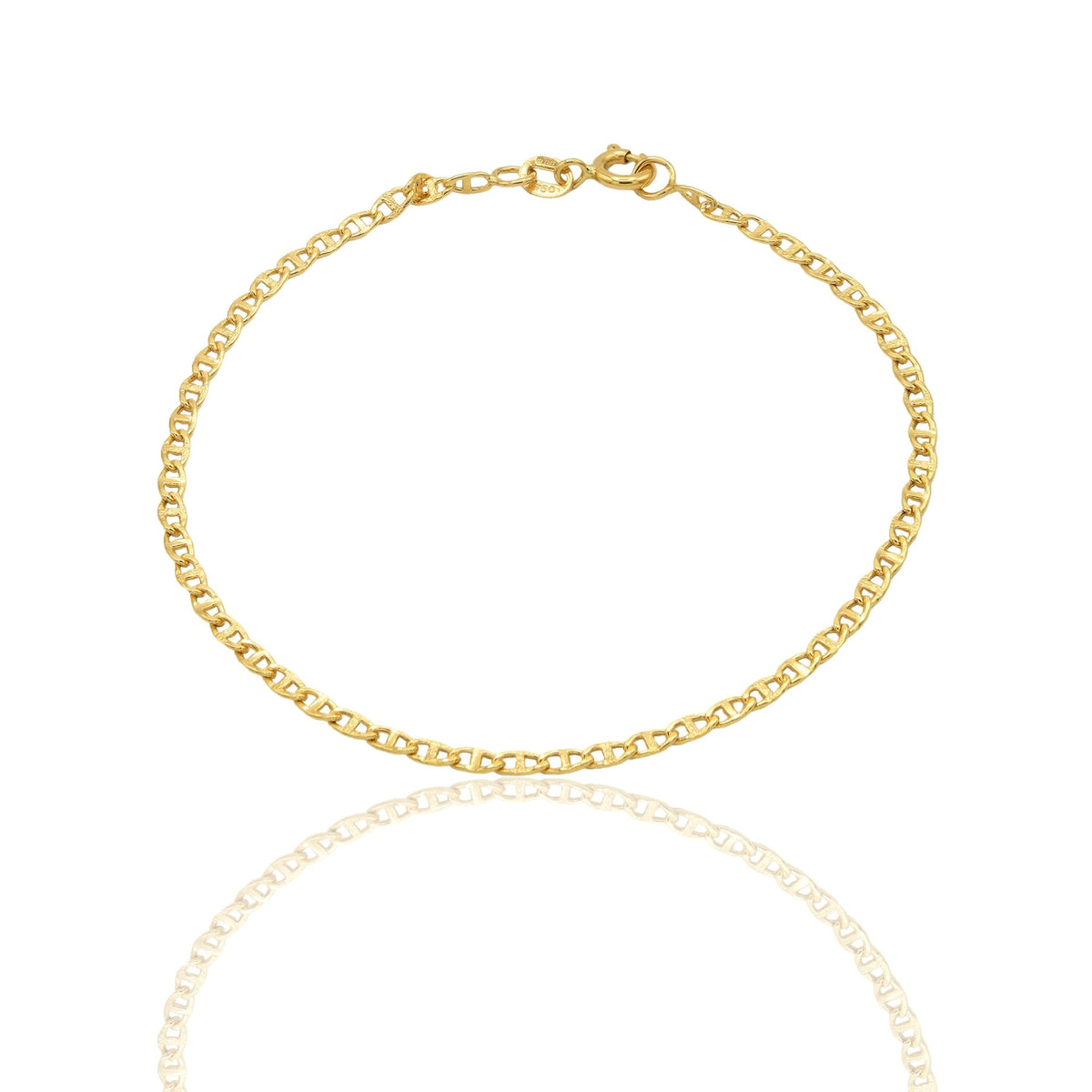 Bracciale Oro Giallo Oro 18 carati  Catena Maglia Marinara E Tonda Solo Oro