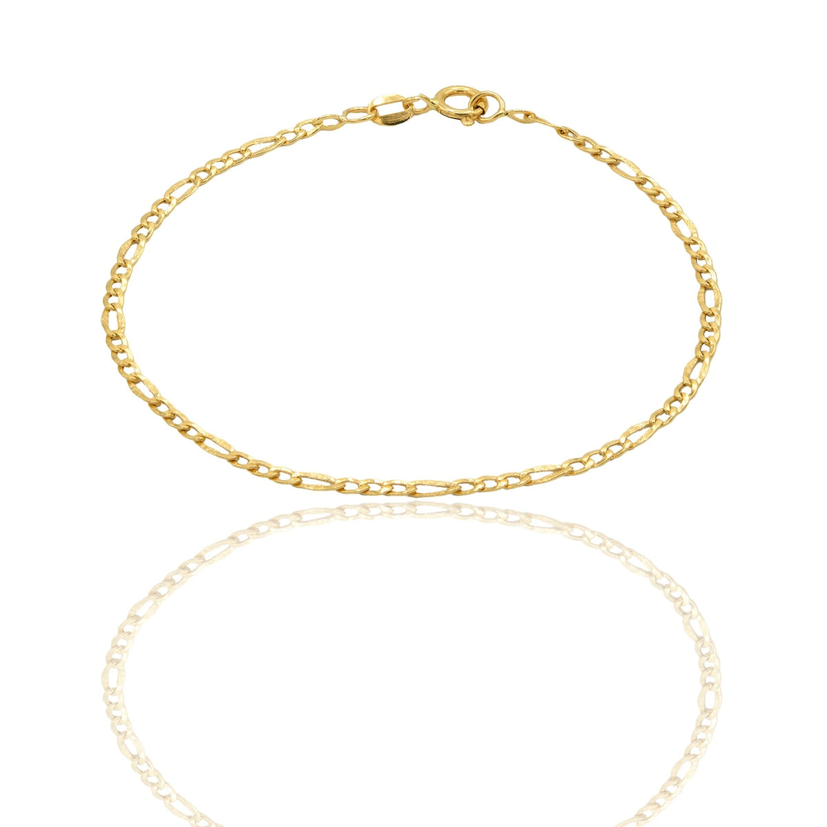 Bracciale Oro Giallo Oro 18 carati Catena Maglie Alternate Tonde E Ovali Solo Oro