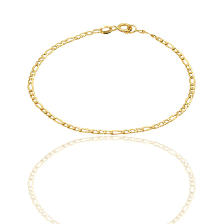 Bracciale Oro Giallo Oro 18 carati Catena Maglie Alternate Tonde E Ovali Solo Oro