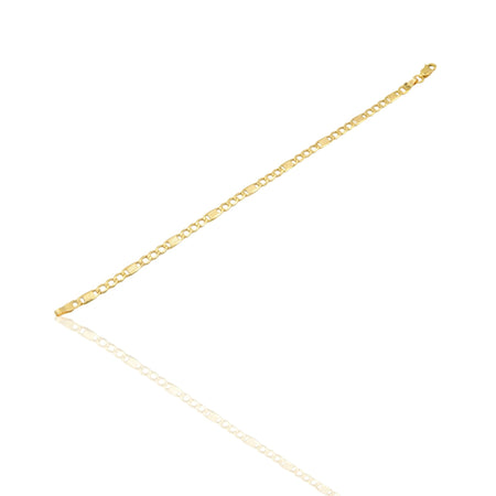 Bracciale Oro Giallo Oro 18 carati Catena Maglia piatta Solo Oro cm 20