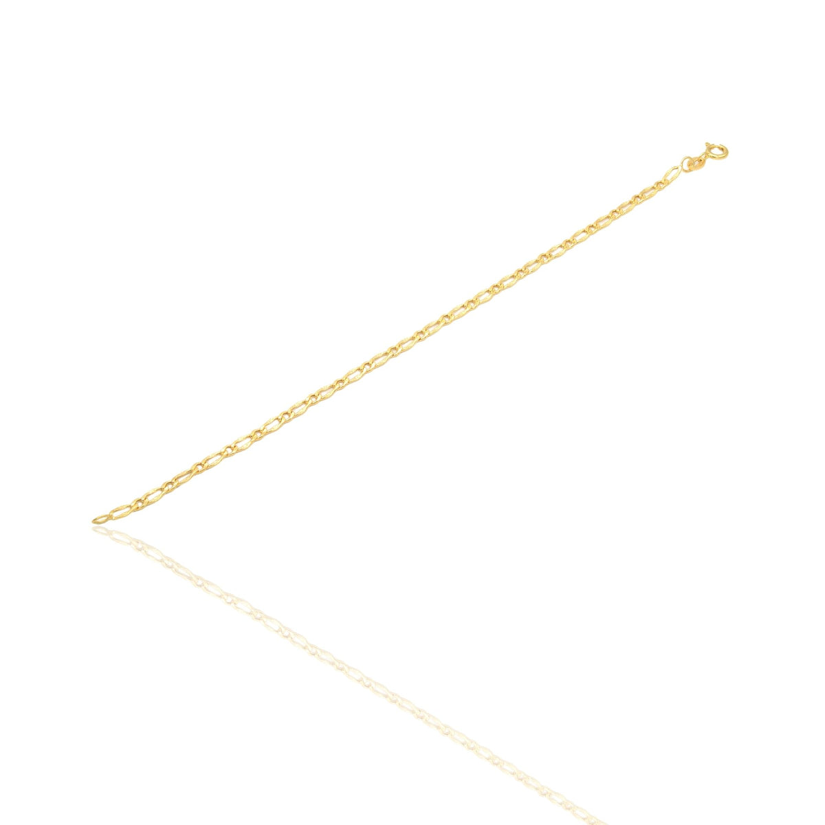 Bracciale Oro Giallo Oro 18 carati Catena Maglia piatta Solo Oro