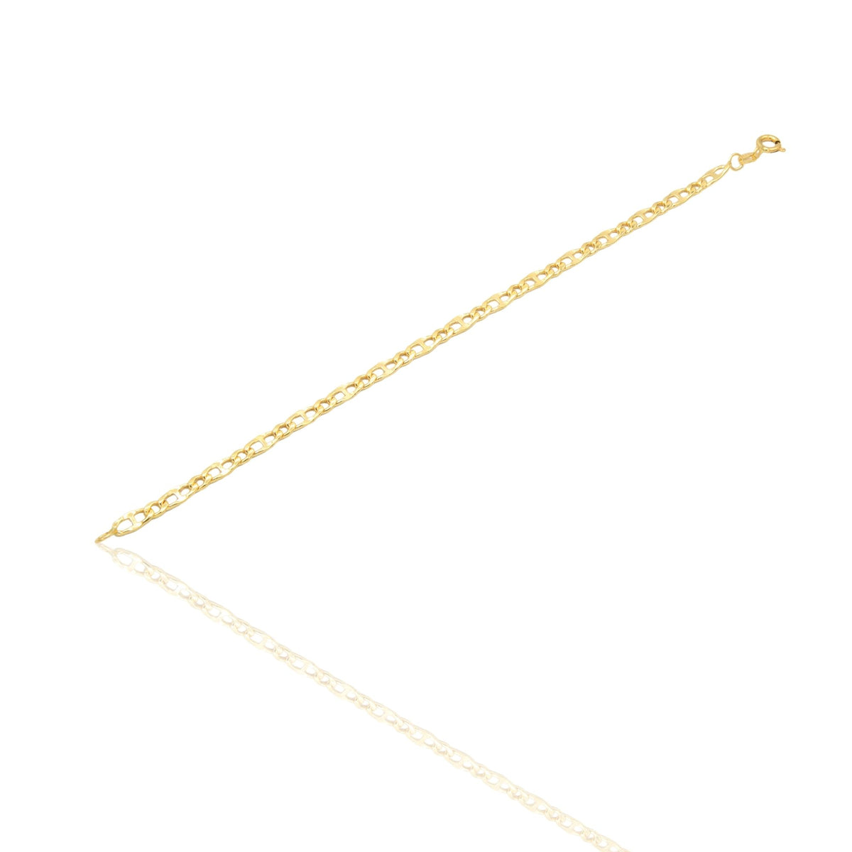Bracciale Oro Giallo Oro 18 carati  Maglia Marinara Piatta Solo Oro cm 19