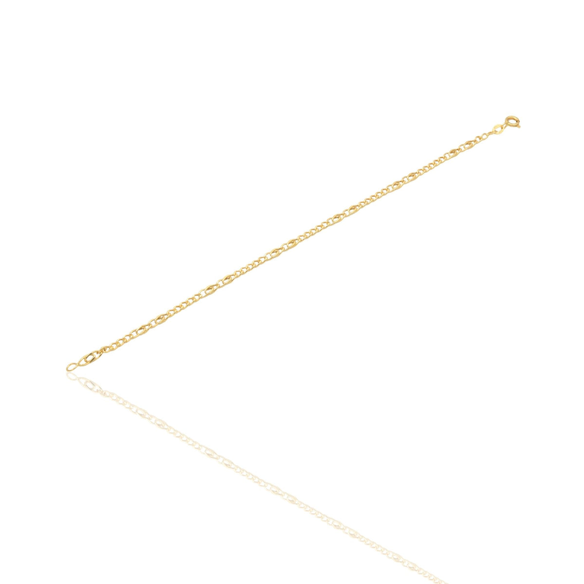 Bracciale Oro Giallo Oro 18 carati Catena Maglia piatta Solo Oro cm 20